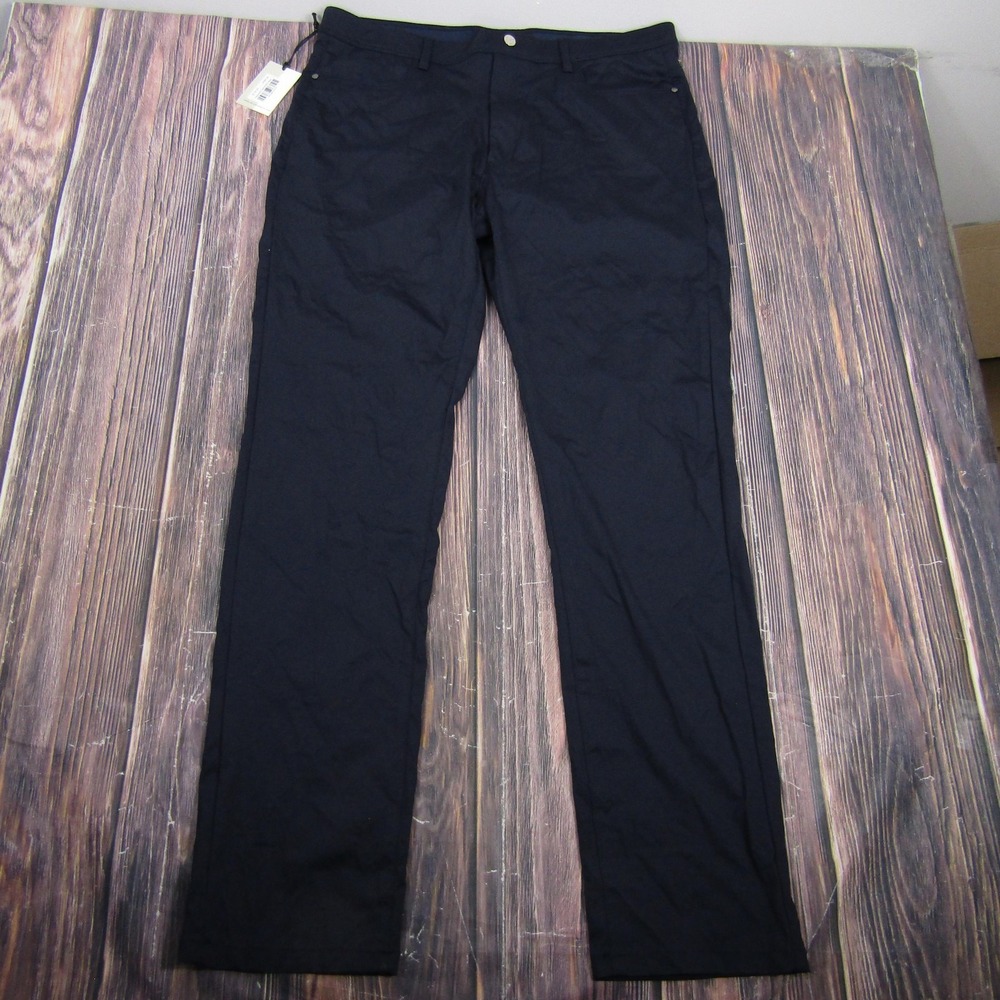 Collars & Co. Pants Mens 38x32 Navy CEO Tech PullOn Chino Stretch‎ Performance
